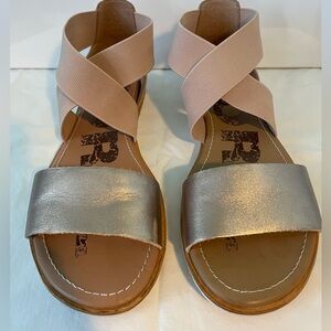 Sorel rose gold and pink sandals